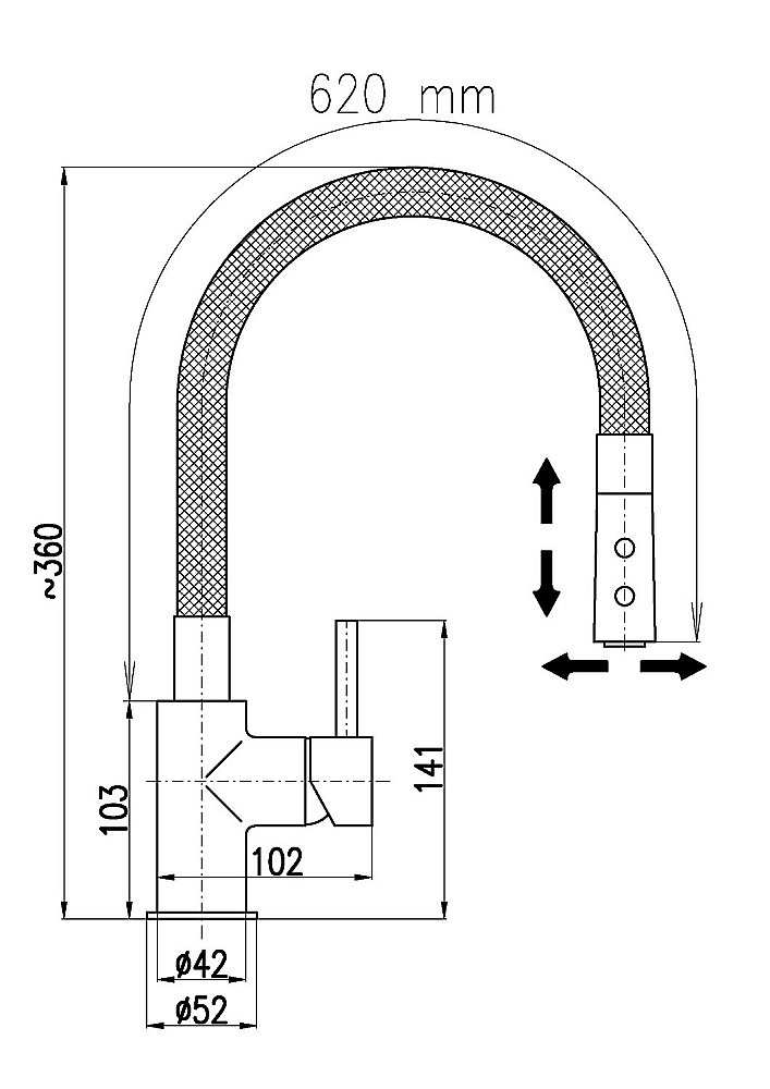 Смеситель для кухни Rav-Slezak SENA SE919.5/12CMATC купить в интернет-магазине сантехники Sanbest