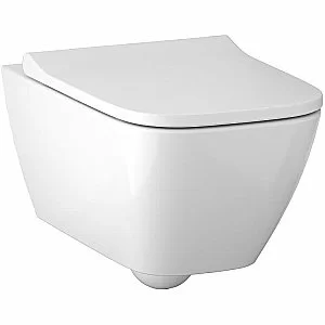 Унитаз подвесной Geberit Smyle Square 500.683.00.2 белый глянцевый, безободковый, с сиденьем микролифт купить в интернет-магазине Sanbest