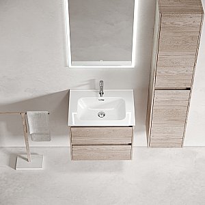 Тумба с раковиной Sancos Libra 60 LB60EG дуб галифакс натуральный для ванной в интернет-магазине Sanbest