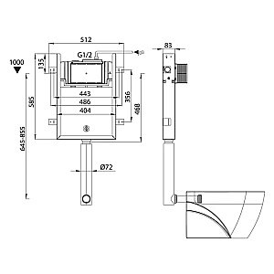 Инсталляция для унитаза Iddis Optima Home OPH0MBCi32K черная клавиша купить в интернет-магазине сантехники Sanbest