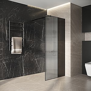 Душевая перегородка Niagara Nova 100 NG-481-10FBLACK профиль черный матовый/стекло рифленое купить в интернет-магазине Sanbest