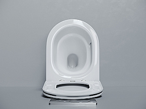 Унитаз подвесной Ceramica Nova Alba CN11005T белый, безободковый, с крышкой микролифт, слив торнадо купить в интернет-магазине Sanbest