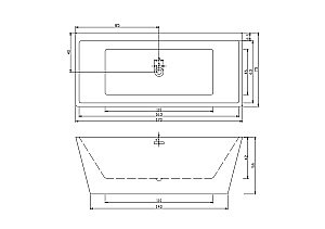 Ванна акриловая CeruttiSpa LUGANO 170х75 9344 белая купить в интернет-магазине Sanbest