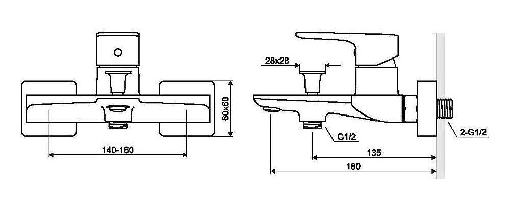 Смеситель для ванны Excellent Keria 2005 BL купить в интернет-магазине сантехники Sanbest
