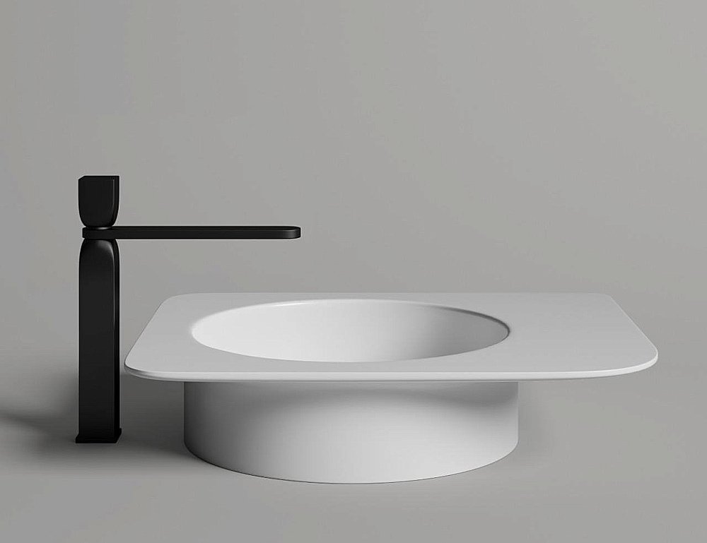 Раковина накладная Salini NINFEA 02 110521M 54 матовая из искусственного камня S-Stone, белая матовая купить в интернет-магазине Sanbest