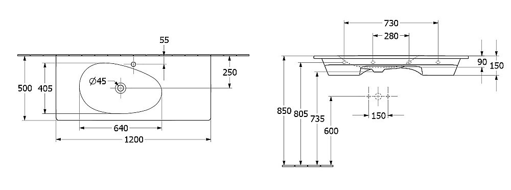 Раковина Villeroy&Boch Antao 4A77L2R1 альпийский белый купить в интернет-магазине Sanbest