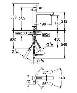 Смеситель для кухни Grohe Concetto 31209 001 купить в интернет-магазине сантехники Sanbest