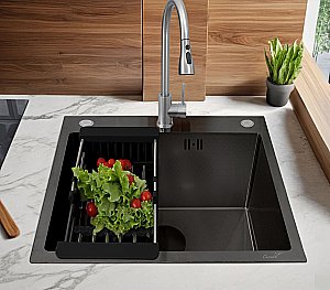 Кухонная мойка CeruttiSpa GLORIA50B nano black CT11256 графит купить в интернет-магазине сантехники Sanbest