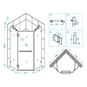 Душевая система RGW Shower Panels SP-6143-01 50140801-01 хром купить в интернет-магазине сантехники Sanbest