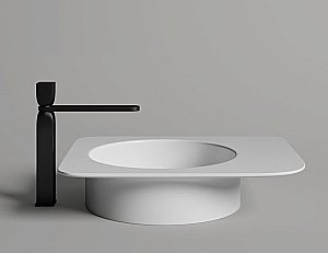 Раковина накладная Salini NINFEA 02 110521M 54 матовая из искусственного камня S-Stone, белая матовая купить в интернет-магазине Sanbest