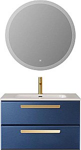 Тумба с раковиной Cezares ECO-CER-N 80 ECO-CER-N-800-2C-SO-SPF-P сапфир для ванной в интернет-магазине Sanbest