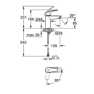 Смеситель для раковины Grohe Eurosmart 32154003 хром купить в интернет-магазине сантехники Sanbest