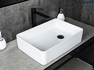 Раковина накладная Gid N1205 белая купить в интернет-магазине Sanbest