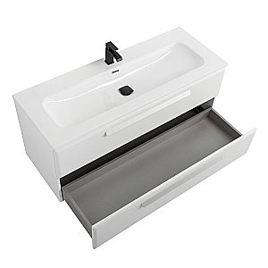 Тумба с раковиной Cezares ECO-CER-N 120 ECO-CER-N-1200-2C-SO-BL белая глянцевая для ванной в интернет-магазине Sanbest