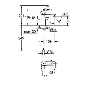 Смеситель для раковины Grohe Eurosmart 32154003 хром купить в интернет-магазине сантехники Sanbest