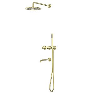 Душевая система Abber Wasser Kreis 316 AF8150BG брашированное золото купить в интернет-магазине сантехники Sanbest