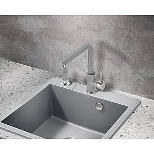 Смеситель для кухни Milacio Ultra MCU.555.GR серый металлик/хром купить в интернет-магазине сантехники Sanbest