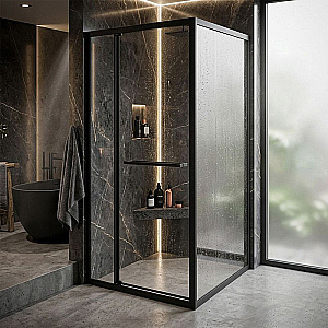 Душевой уголок Loranto Sunway 120х80 CS-512B-128 стекло прозрачное/профиль черный матовый купить в интернет-магазине Sanbest