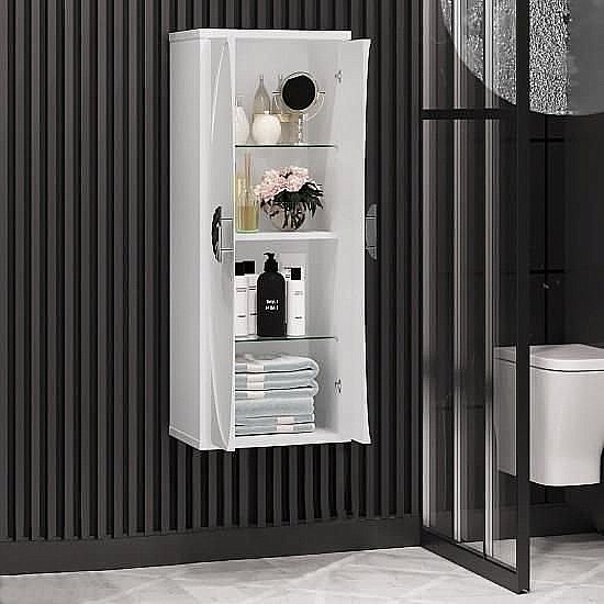 Пенал подвесной Опадирис Ибица 45 белый/хром для ванной в интернет-магазине сантехники Sanbest