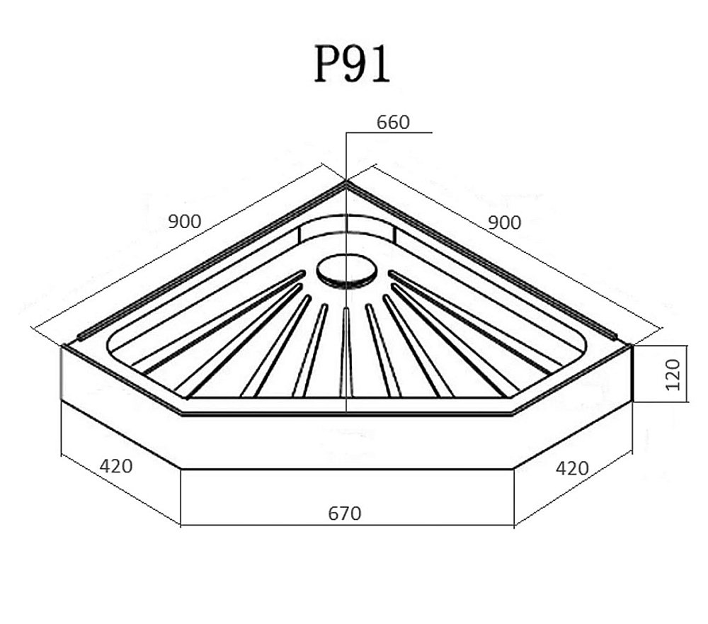 Душевой поддон CeruttiSpa P91 90x90 купить в интернет-магазине Sanbest