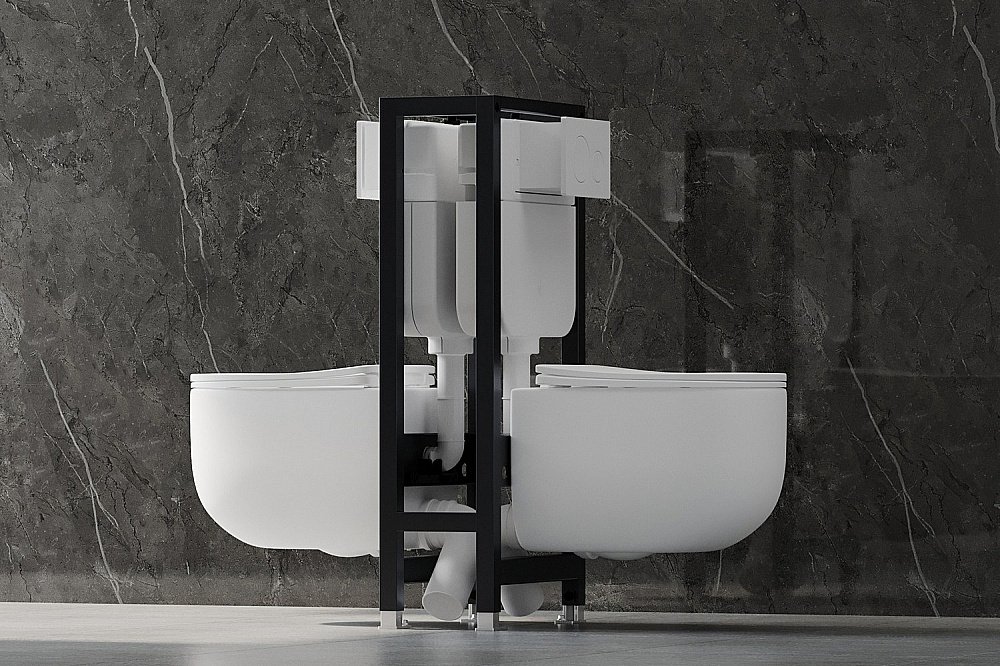 Инсталляция для унитаза ABBER AC0106 двойная купить в интернет-магазине сантехники Sanbest