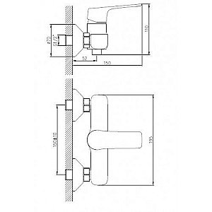 Смеситель для душа Koller Pool Kvadro Start KS0400 хром купить в интернет-магазине сантехники Sanbest