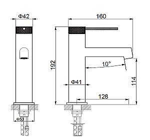 Смеситель для раковины Vincea Rim VBF-2RM1GM вороненая сталь купить в интернет-магазине сантехники Sanbest