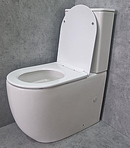 Унитаз напольный CeramaLux TR2176-1 белый, с бачком, с крышкой микролифт, слив торнадо купить в интернет-магазине Sanbest