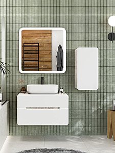 Тумба с раковиной Art&Max AM-Genova-800-2C-SO-CH/AM-78109 Бетон хафит для ванной в интернет-магазине Sanbest