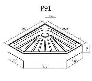 Душевой поддон CeruttiSpa P91 90x90 купить в интернет-магазине Sanbest