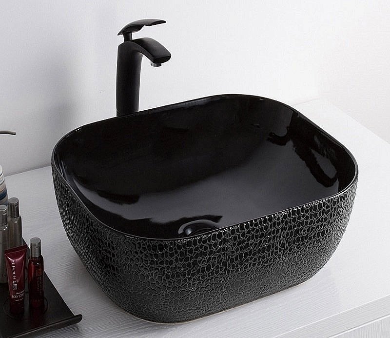 Раковина накладная Ceramalux NC 50 D1302H004 черная купить в интернет-магазине Sanbest