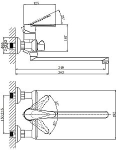 Смеситель для ванны Rush Denis DN0335-51 купить в интернет-магазине сантехники Sanbest
