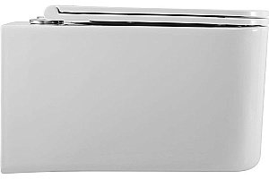 Унитаз подвесной Art&Max LATINA AM215CHR/SC белый, с сиденьем микролифт, безободковый купить в интернет-магазине Sanbest