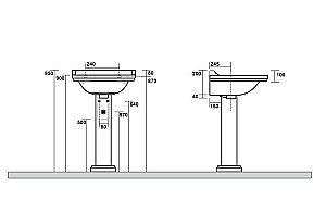 Раковина на пьедестале Kerasan Waldorf 60 417001bi+4140K1bi/cr*1 белая, заглушка хром купить в интернет-магазине Sanbest