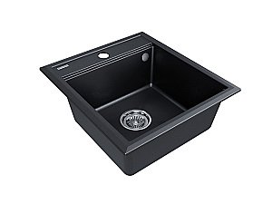 Кухонная мойка Paulmark STEPIA 45 + коландер ADVANCE PM114651-BLM+A375-BS черный металлик купить в интернет-магазине сантехники Sanbest
