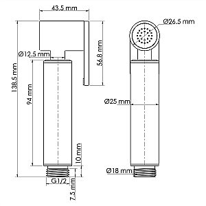 Гигиенический душ WasserKRAFT Mindel 8500 A232 белый Soft-touch купить в интернет-магазине сантехники Sanbest