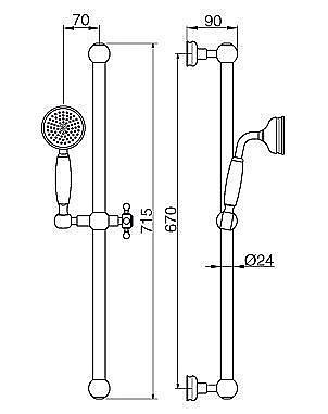 Душевой гарнитур Cezares OLIMP-SD-02 бронза купить в интернет-магазине сантехники Sanbest