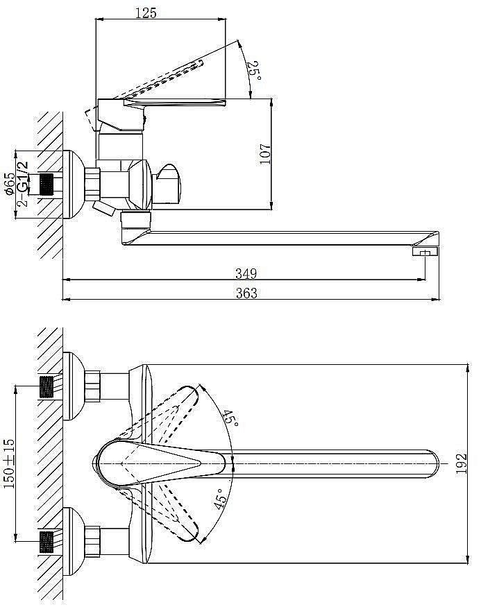 Смеситель для ванны Rush Denis DN0335-51 купить в интернет-магазине сантехники Sanbest