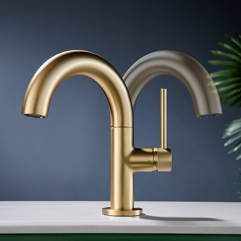 Смеситель для раковины Elghansa RADIANT XQ 1637181-MattGold матовое золото купить в интернет-магазине сантехники Sanbest