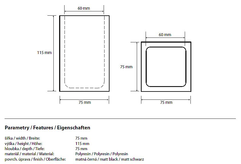 Стакан для зубных щеток Bemeta Gamma 145611310 черный купить в интернет-магазине сантехники Sanbest