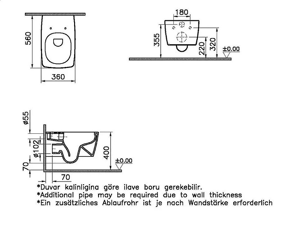 Унитаз Vitra METROPOLE 9820B003-7201 безободковый, с инсталляцией, с крышкой микролифт купить в интернет-магазине Sanbest