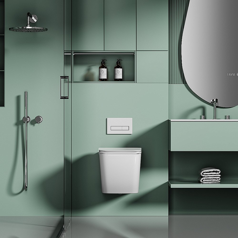 Унитаз подвесной Abber Ultra AC1303 белый, безободковый, с крышкой микролифт купить в интернет-магазине Sanbest