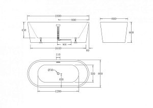 Ванна акриловая BelBagno BB71 180 белая купить в интернет-магазине Sanbest