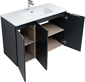 Тумба с раковиной Aquanet Алвита New 277531 100 антрацит для ванной в интернет-магазине Sanbest