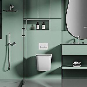 Унитаз подвесной Abber Ultra AC1303 белый, безободковый, с крышкой микролифт купить в интернет-магазине Sanbest