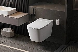 Унитаз подвесной Abber Rechteck AC1202P-AC0101P белый, с крышкой микролифт, с инсталляцией купить в интернет-магазине Sanbest