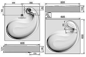 Раковина на стиральную машину Jorno Buta 60,5 4627173210348 белая купить в интернет-магазине Sanbest