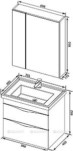 Тумба с раковиной Aquanet Эвора 70 для ванной в интернет-магазине Sanbest