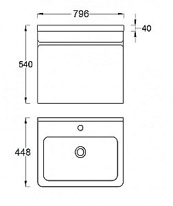 Тумба с раковиной Pestan Prestige 80 PRS800T-CR белая для ванной в интернет-магазине Sanbest