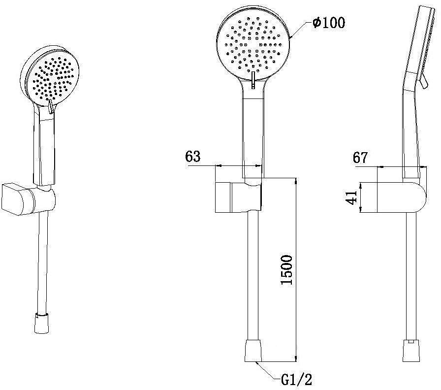 Душевой гарнитур Allen Brau Eclipse 5.E1005-00 хром купить в интернет-магазине сантехники Sanbest